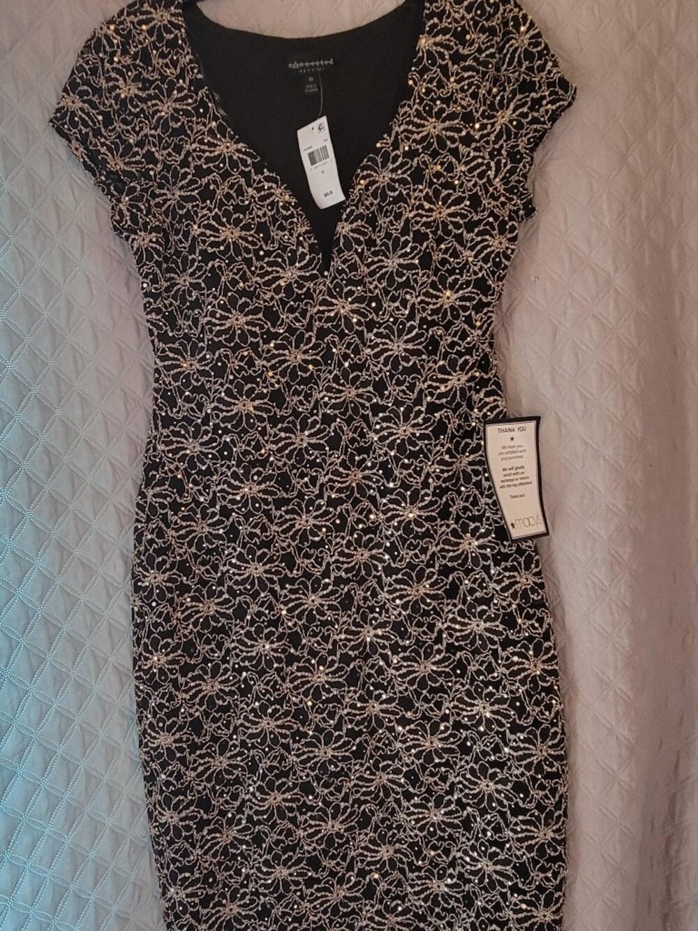 Black Dress with gold sequins